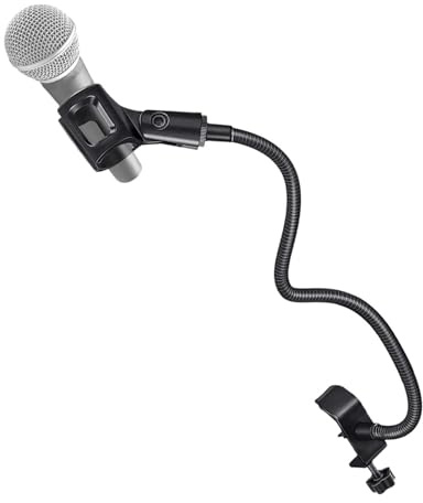 microfono flessibile - Pinze di fissaggio regolabili nel collo del cigno, rotazione a 360 ° | Supporto per ufficio per registrazioni dal e trasmissioni con clip universale per attrezzatura S