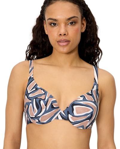 YSABEL MORA. Top Bikini Estampado Copa C. Top Bikini con Aro Y Relleno. Tirantes Anchos Regulables. Diseño Estampado. Colección Beach.