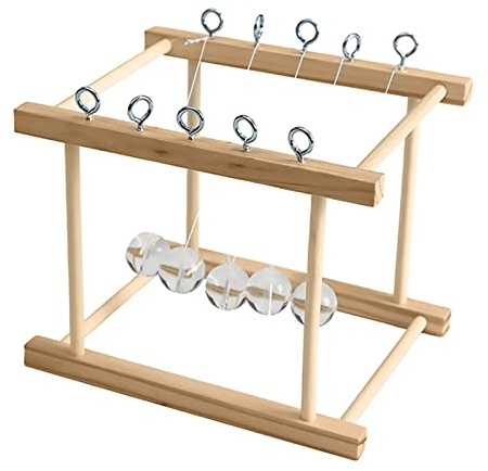 Stylebest Newton's Cradle - Jouet D'expérimentation Scientifique pour Enfants - Jouet éducatif d'apprentissage de la Physique - Modèle DIY à Partir de 6 Ans - Cadre en Bois avec Boules de Verre