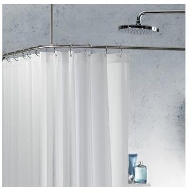 Spirella Teleskopstange Decor Universal | Duschvorhangstange | verstellbar, sicherer Halt zum Schrauben| als Duschstange, Kleiderstange | Silber 90 x 90 cm, 170 x 75 cm, 90 x 80 x 90 cm, Silver