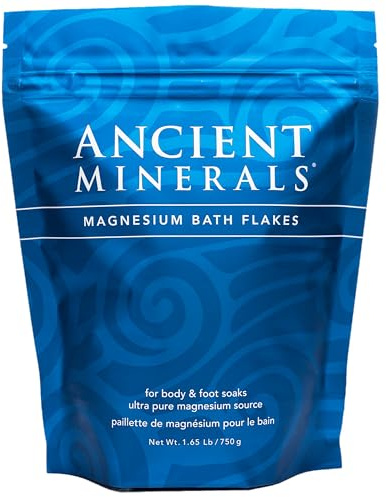 Ancient Minerals Magnesium Bath Flakes of Pure Genuine Zechstein Chloride - Resealable Magnesium Supplement Bag That Will Outperform Leading Epsom Salts 1.65 lbs