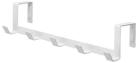 Yamazaki 7649 SMART Türgarderobe, weiß, Stahl, Minimalistisches Design, 30 x 7 x 6 cm (LxBxH)