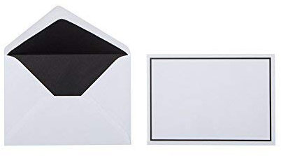 25 Trauer Briefumschläge,Weiß mit Schwarzen Rand, Innenfutter schwarz. 12 x 17,5 cm sehr gute Qualität