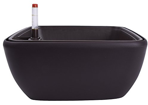 Vencer 10.8 Inch Plastic Square Self Watering Planter,Water Indicator,Modern Decorative Planter Pot for All House Plants Flowers,Herbs,Vegetables,Tropical,Coffee,VF-049C