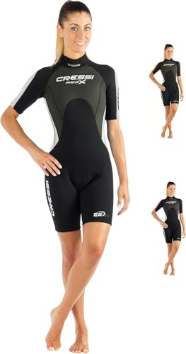 Cressi Med X 2.5 mm Lady Short Sleeves Short Wetsuits, Black/White, L