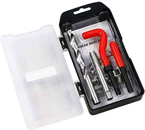 BestsQ 15 Stück Gewindereparatursatz Bohrer Helicoil Repair Kit Kompatibel Handwerkzeug Set für Auto Reparatur Größe:M12x1.5