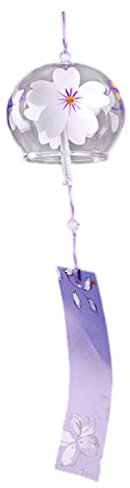 Yusheng Carillons éoliens romantiques Japonais, Petites Cloches à Vent Style Japonais en Verre Fait à la Main pour Cadeau d'anniversaire décors Maison décoration noël