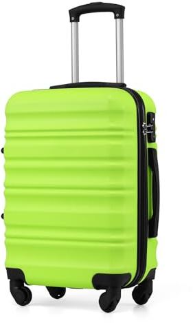 COOLIFE Carry On Suitcase 20 Inch, Durable ABS+PC Hardshell Travel Luggage with TSA Lock & 4 Spinner Wheels, Cabin Bag for Weekend Getaway Business Travel Fits EasyJet & Ryanair（Apple Green）