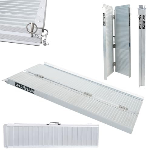 WORHAN RAMPA ANTISDRUCCIOLO CARICO A VALIGIA IN ALLUMINIO max 272 KG PER SEDIA A ROTELLE GRANDE SELEZIONE 122cm 1R4