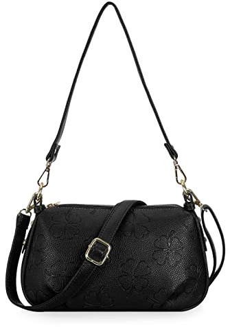 HAWEE Moda Donna in Morbida Pelle PU Borsa a Tracolla Piccola Elegante per Cellulare Crossbody Portafoglio - Shopping, Lavoro, Feste e Vita Quotidiana, Nero