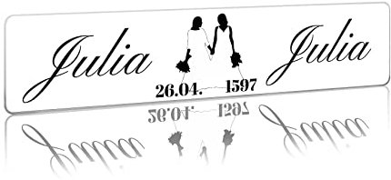 Finest Folia Matrícula de Boda Personalizada – Pegatina o Cartel para Coche con Nombre de los Novios y Fecha – decoración de Coche de Boda con diseño Propio (07 Novia y Novia, Inserto de plástico)