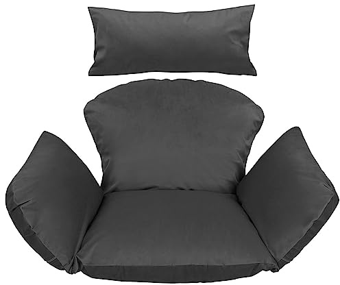 Ferocity Suspendu Hamac Chaise Coussins, Imperméable Siège de Chaise Rembourrage pour Patio Jardin, Balançoire Panier Suspendu Coussin de Siege, Grey Graphite [114]