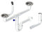 GRANMASTER Siphon Küchenspüle Manuelle 2-Kammer Raumsparsiphon mit überlauf - Ablaufgarnitur für Spüle - Made in Italy Anschluss an der Unterseite: 1 1/2 Siebkorb Excenterventil 3 1/2 - 38x26x12cm