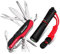 Morpilot Cuchillo Multiusos y Piedra Focaia Set 15 en 1 Cuchillo Multiusos y 5 en 1 Fire Starter con Silbato y Brújula para Camping, Senderismo y Emergencia
