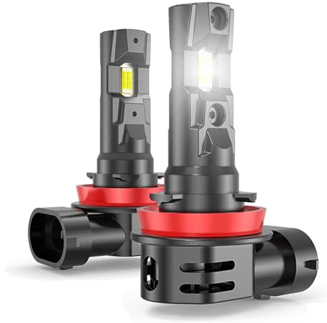 H11 dimljus, vit, 6 500K, 12 V, 50 W, 6 000 LM, dimljus, H8, dimljus, H11, LED-canbus-lampor, för bil, halvljus och vägljus, 2 st.