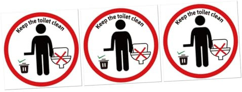 IMIKEYA 3 pezzi Decalcomanie WC Rimovibile e Rimovibile Adesivi Decorativi Per Sedile Wc Adesivo Per Pareti e Segnalazione Bagni Per Spazi Pubblici e Privati