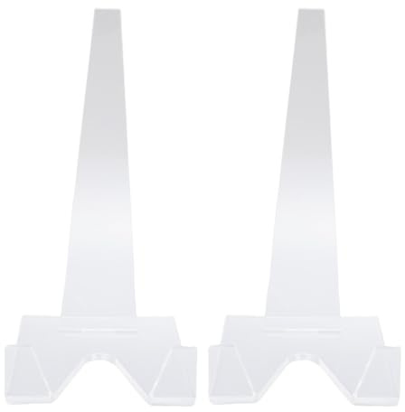 Generic Akryl Modern Tallrikshållare för Hemmakontorsdekoration, 2st Klara Displayställ för Konstbok Fotofat, Transparent Tallrikhållare för Olika Inställningar