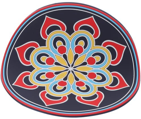 FUOYLOO Cuscino per Ciotola Sonora a Tema Religioso in Materiale Liscio e Comodo, Tappetino Antiscivolo per Ciotola Tibetana, per Pratiche di Meditazione