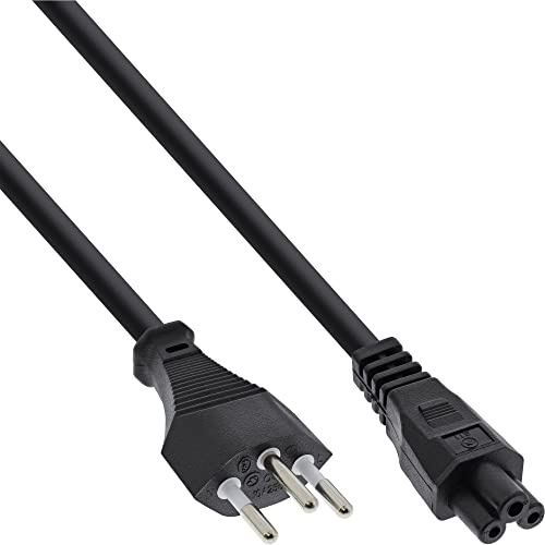 InLine 16656C nätkabel för notebook, Schweiz, 3 polkopplingar, 2 m