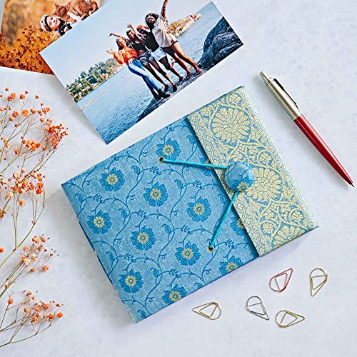 Paper High Fair Trade Fotoalbum Sari 180 x 140 mm klein - blau
