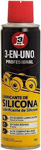 3-IN-ONE Profesional - Lubricante de silicona 250ml - Color Amarillo/Negro en Spray- 250 ml - Producto Unitario