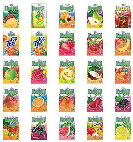 Frutti Instant Getränkepulver ohne Zucker - KENNENLERNPAKET 23 Sorten