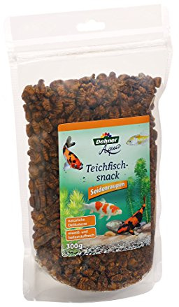 Dehner Aqua Dammfisksnacke, fiskfoder proteinrik, 100% naturlig, silkesmaskar, 300 g