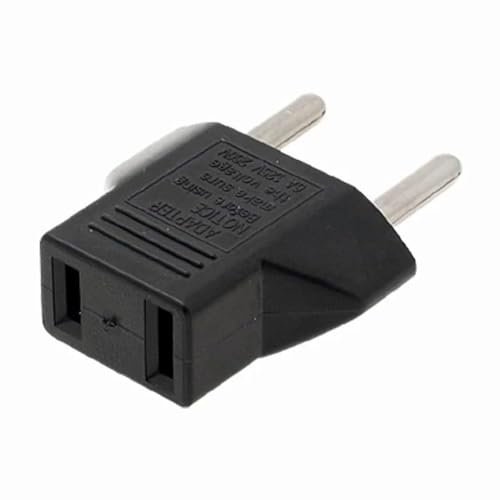 CABLEPELADO Adaptateur de Prise américaine vers Prise européenne | Adaptateur de Courant américain vers européen | Prise de Voyage | 6 A 125 V | 10 A 250 V | Noir | 1 unité