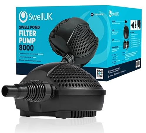 Swell Pond Pump 8,000 LPH | Pump for Filter | Garden Fish Koi | | 3 Year Guarantee