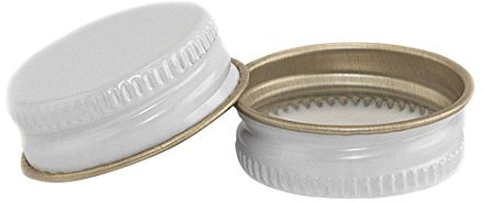 North Mountain Supply - 28-WM-15 28mm White Metal Screw Caps with Plastisol Liner - Pack of 15 Leak Proof Lids