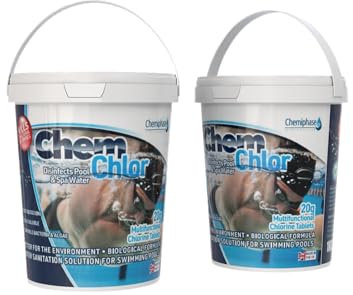 2 Kg of 20g Multifunctional Small Chlorine Tablets – Algae Control, Water Clarifier & Sanitizer for Swimming Pools, Hot Tubs, Spas – Slow-Dissolving, 5-7 Day Release