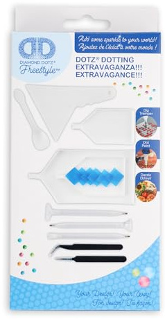 DIAMOND DOTZ 2592456 Diamond Painting Zubehör-Set, Deluxe, Diamant-Malerei Zubehörset inkl. Stifte, Schiffchen, Wachs, Werkzeug Kit