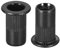 Dayalo Lot de 25 écrous à riveter M8 noirs en acier inoxydable A2 V2A - Rivets filetés à tête plate ronde - Écrous à riveter - Écrous à rivets aveugles utilisés pour les tôles