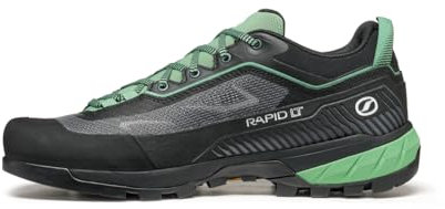 SCARPA Rapid LT - Scarpe da trekking e da avvicinamento leggere da donna, Antracite/Verde chiaro, 8.5-9