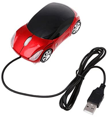 budiniao Mouse Ottico cablato a Forma di Auto Universale ad velocità Home Office Hotel Portatile 3 Tasti Mouse per Computer da Gioco PC Desktop
