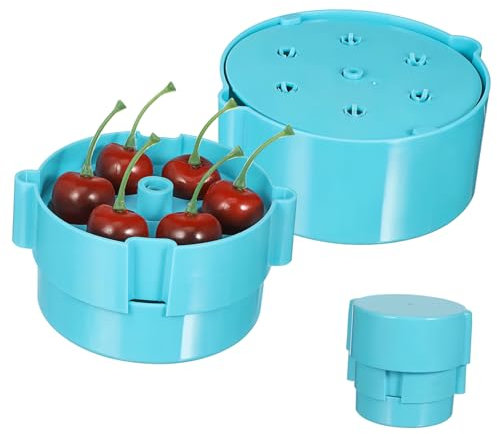 TOPBATHY Strumento per Denocciolare Le Ciliegie Denocciolatrice di Frutta Strumento di Carotatore di Frutta Snocciolatore di Prugne Rimozione del Nocciolo di Pesca Plastica Sky-Blue