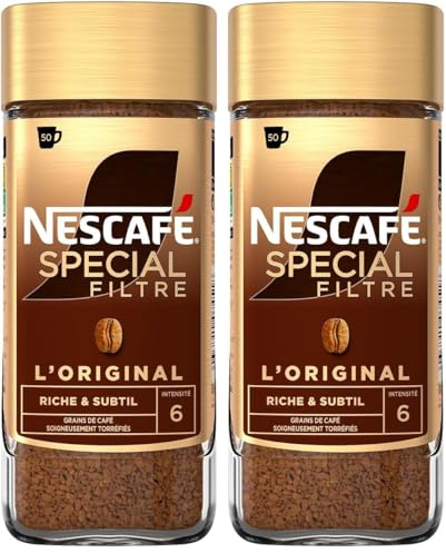 Nescafé Granulée SPECIAL FILTRE RECETTE ORIGINALE DE RETOUR, Café Soluble, Flacon de 100g (Lot de 2)