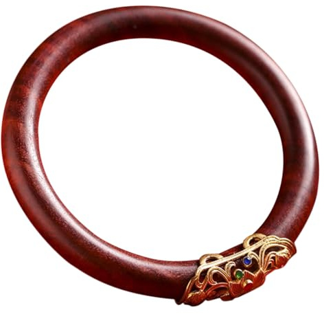 BESTonZON Pulsera de Madera Vintage Redonda de Estilo Étnico Marrón, Cómoda y Resistente, Adecuado para Citas y Regalos en Navidad