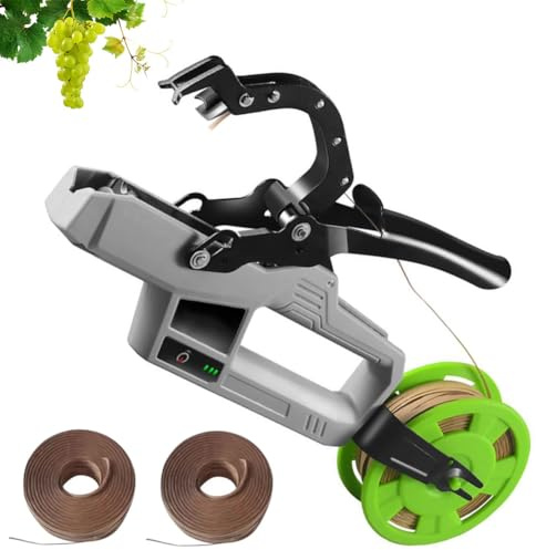 Legatrice per Piante Elettrica, Macchina per Legare Piante da Giardino con 2 Rotoli di Filo di Legatura, 6000 Tempi, Diametro di Rilegatura 45Mm Legatrici per Vigneto per Piante, Verdure e Uva