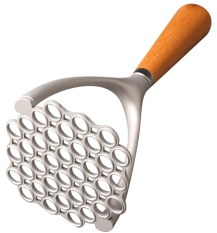 Broyeur alimentaire design nid d'abeille – 23 cm en alliage antirouille, presse-légumes à main, fouet anti-adhésif | Home Chef Pâte d'avocat Bœuf haché Ustensile de cuisine Mélange de préparation de