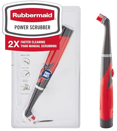 Rubbermaid Reveal Power Scrubber with Multi-Purpose Head, Cordless Electric Battery Powered Scrub Brush, Water Resistant, for Home/Kitchen/Bathroom/Grout/Tile/Shower/Tub