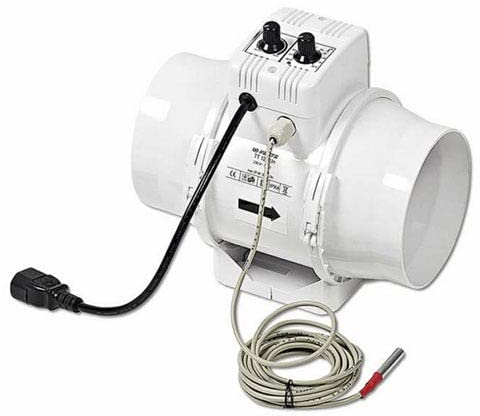 Extracteur TT 125 Un 125mm Vents Thermostat + Variateur de puissance (280 m³/h)