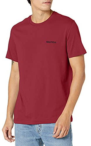 Nautica Men's Short Sleeve Crew Neck T-Shirt, Barolo Solid, Large