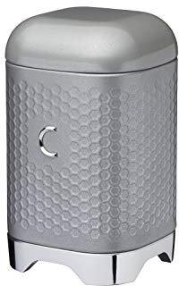 LOVELLO KitchenCraft - Boîte à Café en INOX, Couvercle Refermable, Effet Relief, Collection, 11 x 19 cm - Gris