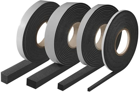 Parotec Kompriband Fogtätningstejp Fönstertätningstejp Tätningsband Svällband Fogband för gips (Bredd - 20 mm, Expanderar - från 6 mm till 30 mm, 6 mm->30 mm, Längd - 5,6 lfm) Antracit | Expanderad 6 mm – >30 mm, bandbredd 20 mm, längd 5,6 lfm, tätningstejp, källband, gips, tätningstejp