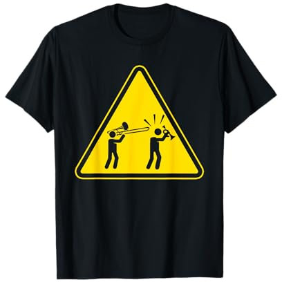 Posaune Achtung Lustiges Posaunen Spieler T-Shirt