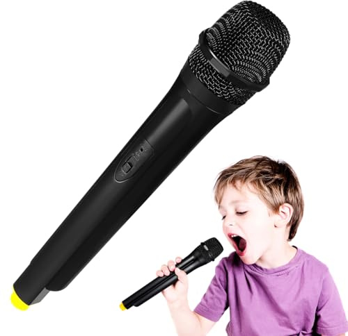Toyvian Hand Held Wireless Microphone Toy for Kids - Lightweight Plastic Fake Microphone for Cosplay and Stage Performance - Portable Musical Instrument Prop for Party and Educational Play