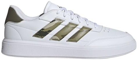 adidas Herren COURTBLOCK Shoes Schuhe, Cloud White/Olive strata/Shadow Olive, 43 1/3 EU