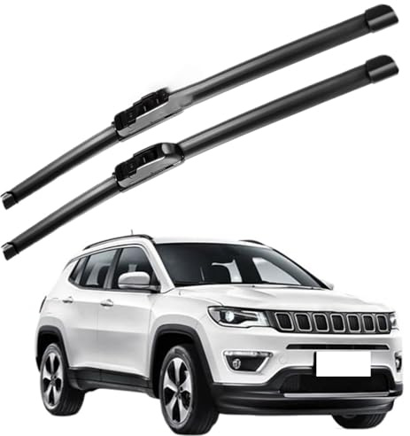 ikleu 2pcs adelante Escobilla limpiaparabrisas, para Jeep Compass 2007-2023 Resistente al Desgaste Limpiaparabrisas Delantero Accesorios
