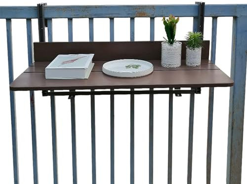 Table Suspendue Balcon, Table Pliante De Balcon, Table De Balcon Rabattable Avec Hauteur Réglable, Table De Balcon Suspendue, Table Balustrade Terrasse, Pour Extérieur Jardin Bureau Patio(27x100cm/10.